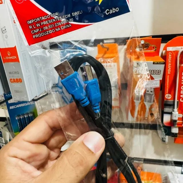 Cabo USB para Impressora - Ponta Azul - Foto 2