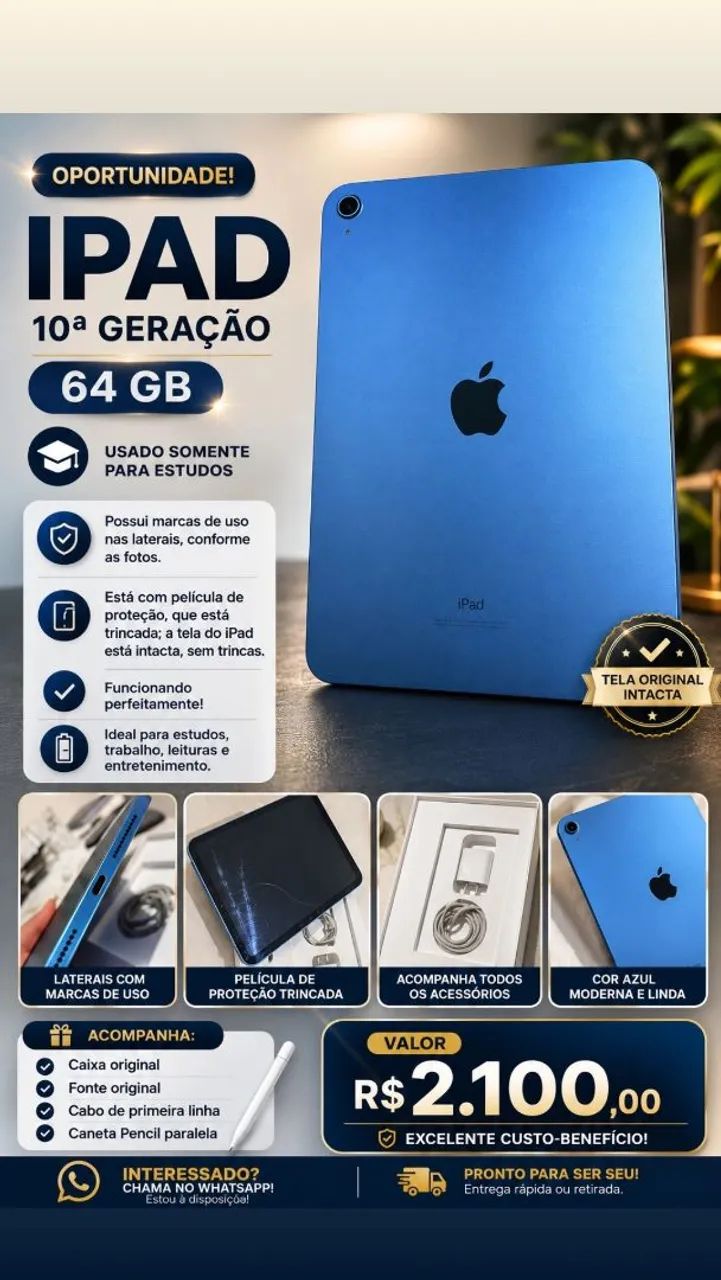 VENDO IPAD 10, 64GB 