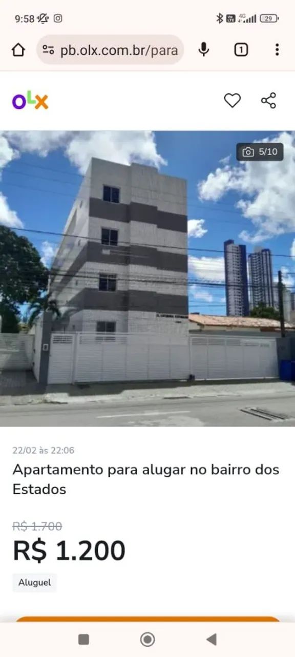 Apartamento para alugar no bairro dos Estados 