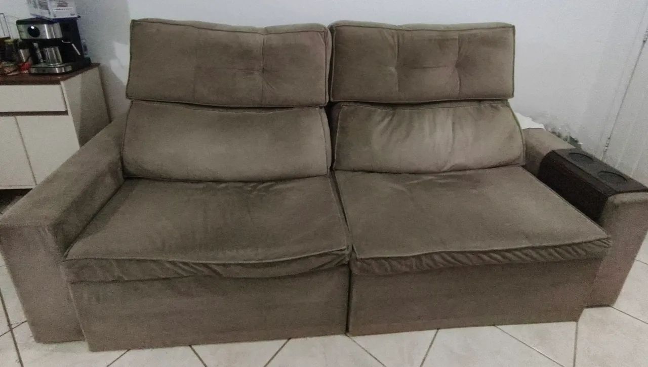 Sofá retrátil de tecido 2,40m