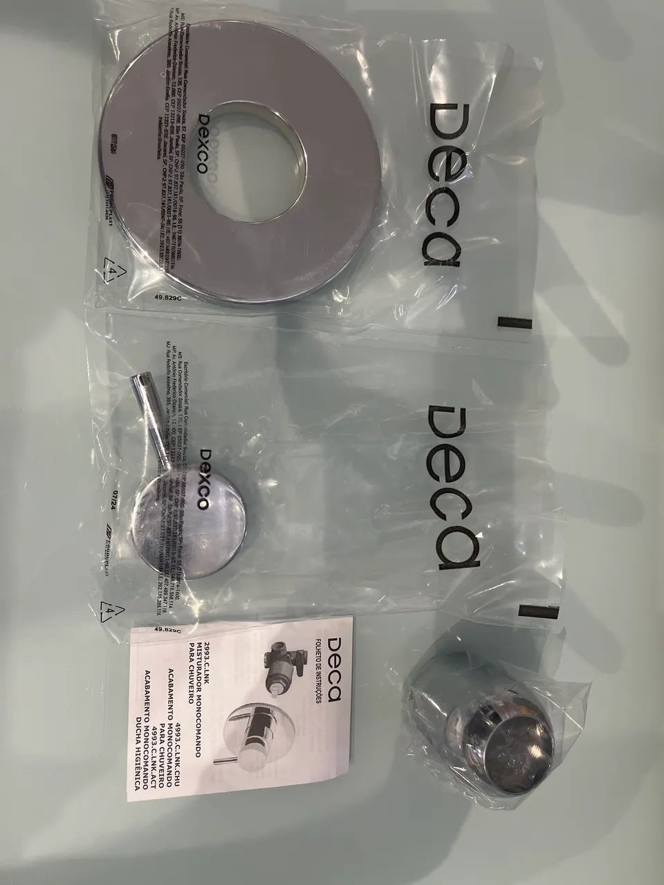 2 Acabamentos de chuveiro mono comando cromado Deca novo na caixa! 