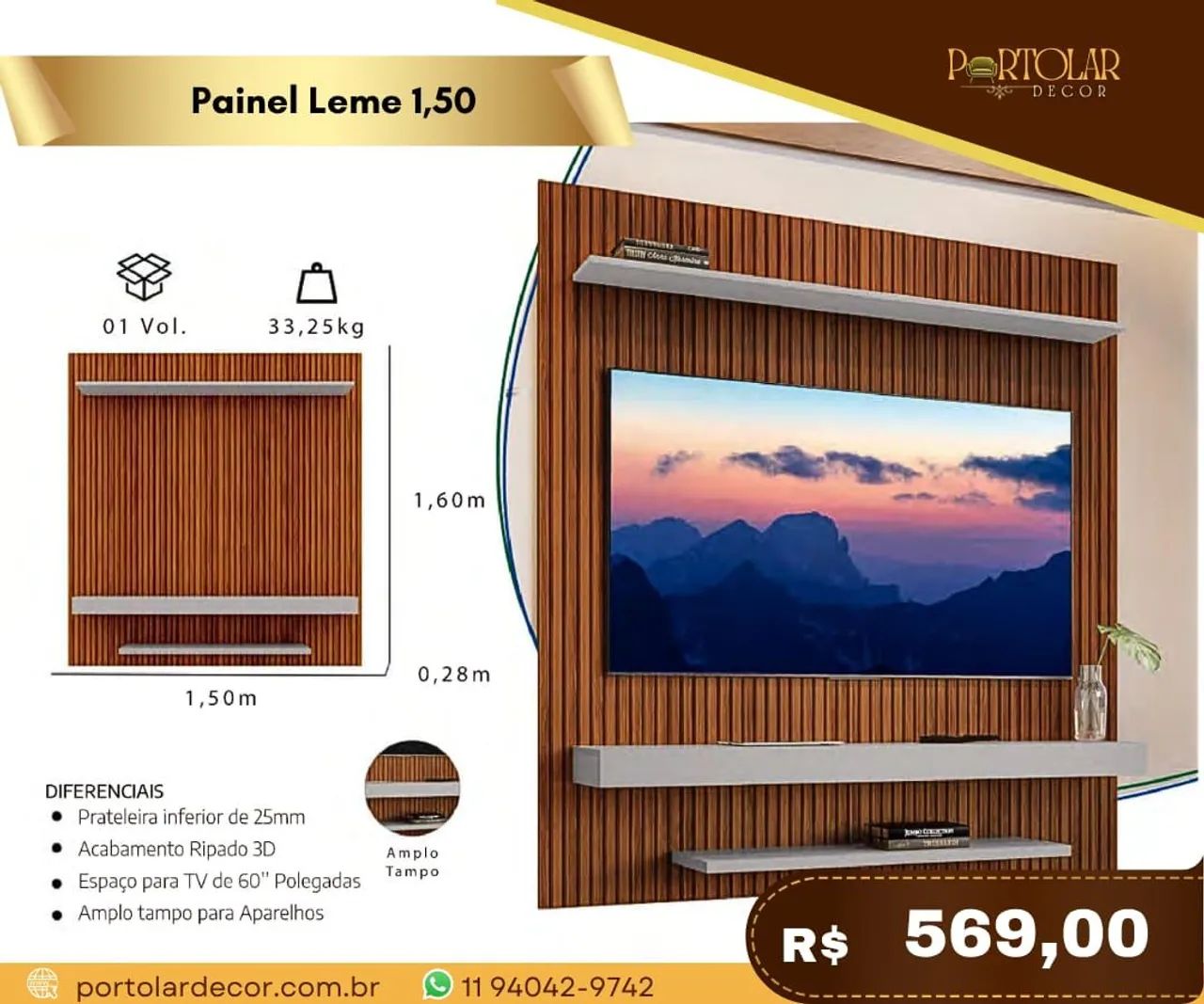 Painel Leme 1,50 - À pronta entrega 