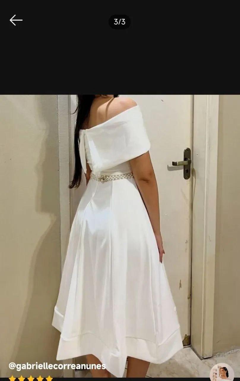 Vestido no off White 