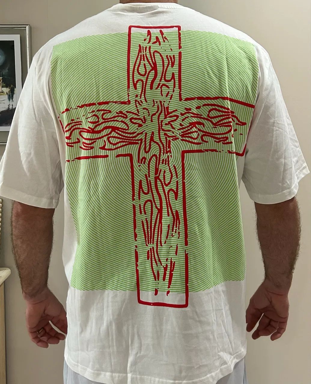 camiseta branca da Hellstar com uma estampa gráfica de Jesus