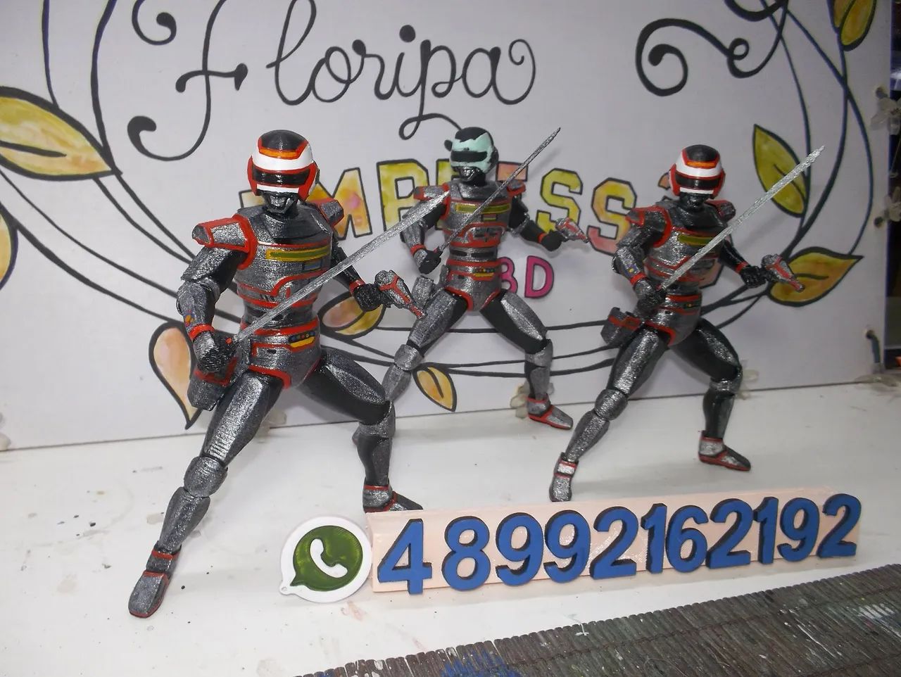 Figura Impressão 3D Boneco Jaspion 15cm altura. Sem base - Foto 3