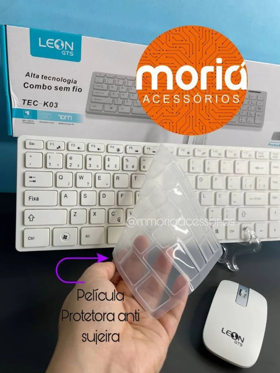 Kit Teclado e Mouse Sem Fio Receptor Usb Wireless Teclado Numérico Separado ABNT2 - Foto 2