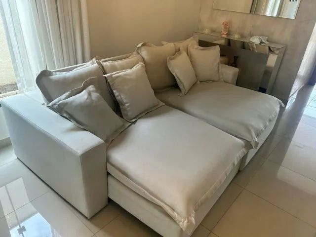 Sofá em linho, moderno - super confortável e elegante - Foto 4