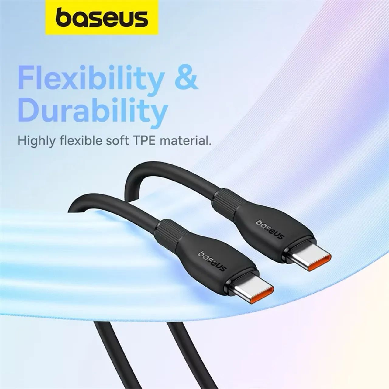 Cabo Baseus 100W 5A USB-C, iPhone 15,16,17 - Foto 2