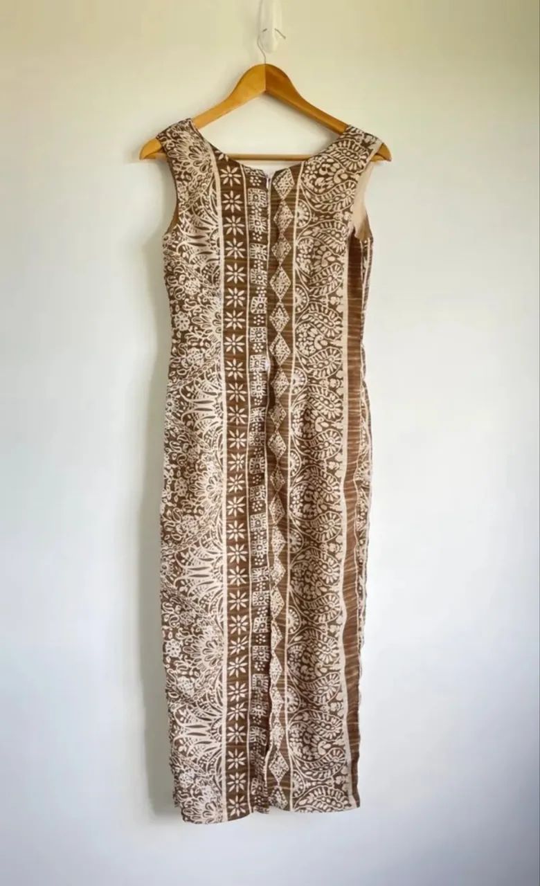 Vestido tam PP / P Estampado Marrom e Branco - Foto 3