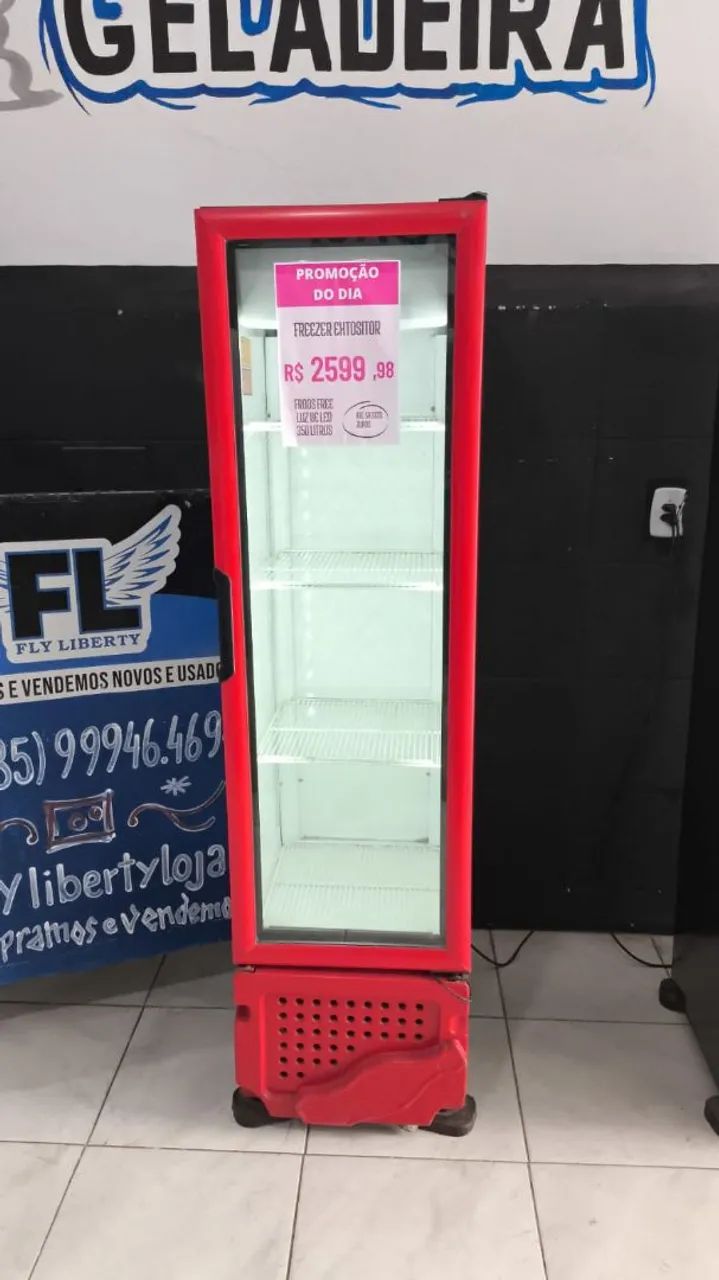 FREZER EXPOSITOR SLIN METAL FRIO FROOS FREE 350 LITROS