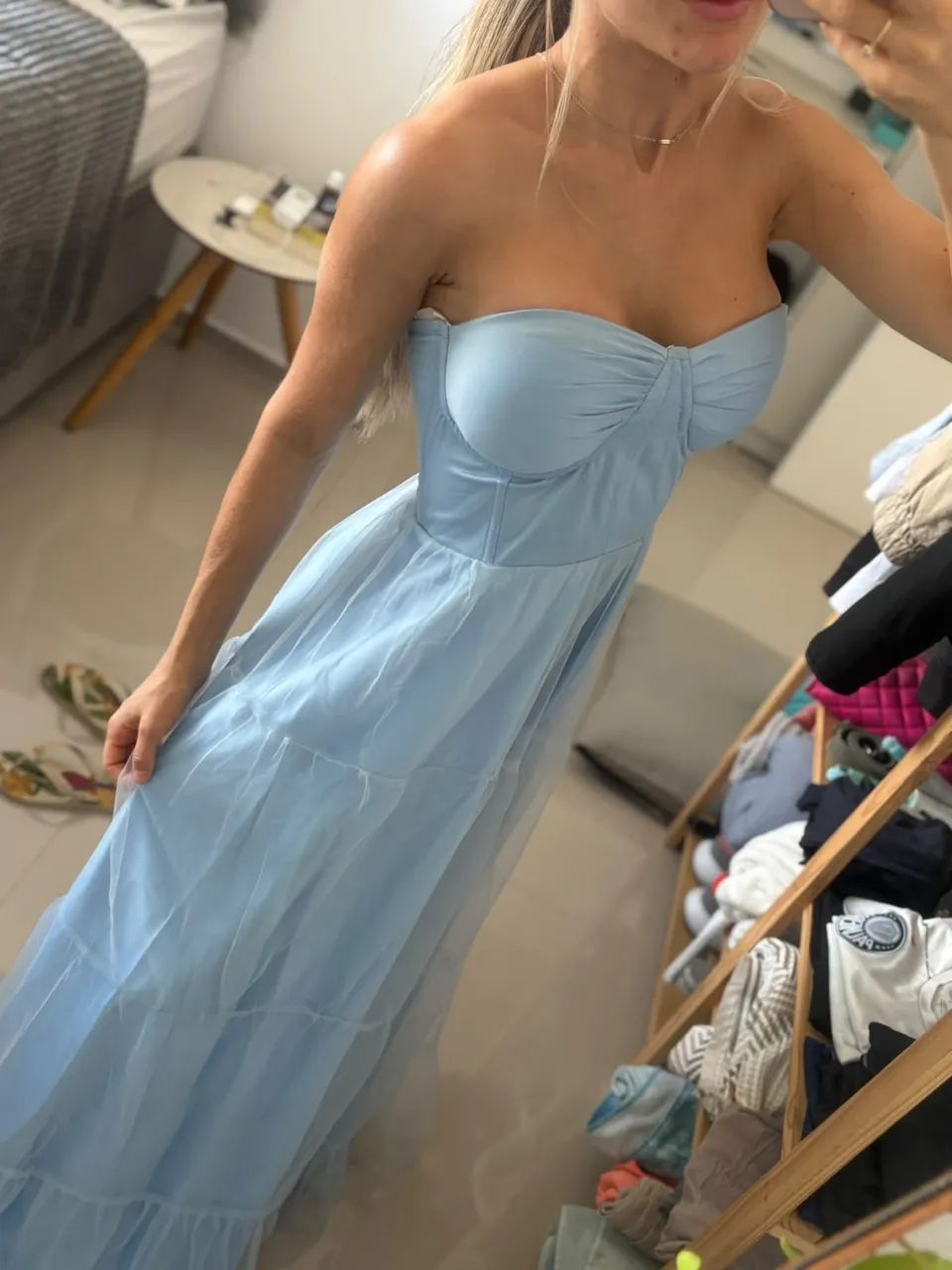 VESTIDO AZUL BEBÊ  - Foto 2