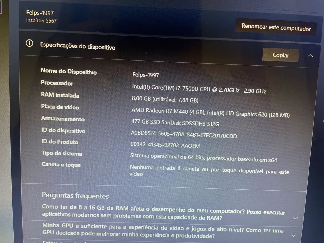 Notebook Dell inspiron 15 5567 - Foto 2