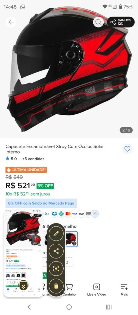 Capacete de moto 2 em 1. - Foto 4