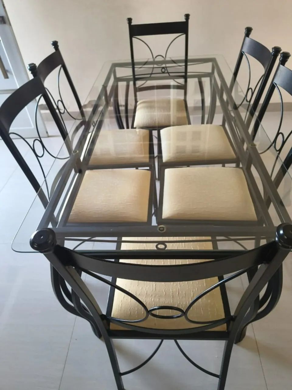 Mesa de Jantar 4 Lugares com Tampo de Vidro - Foto 2