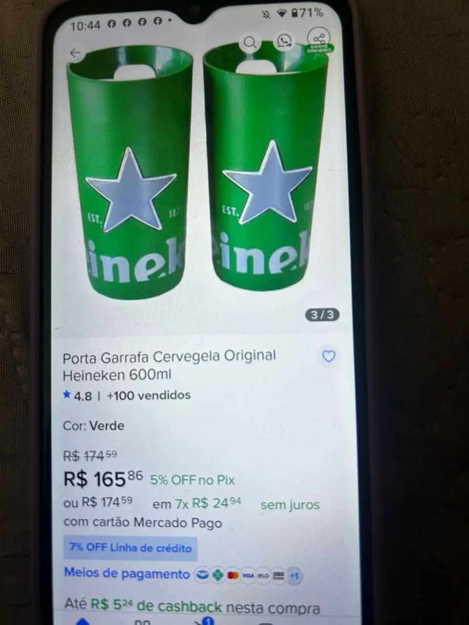 IMPERDÍVEL!! PORTA CERVEJA HEINEKEN 600ml - Foto 4