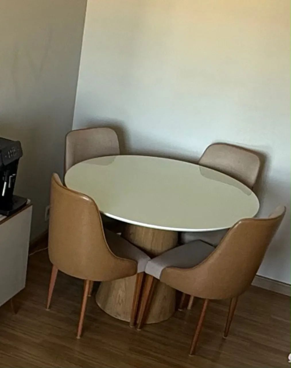 4 Cadeiras de Jantar Mobly Esmeralda II Caramelo e Bege - Foto 2