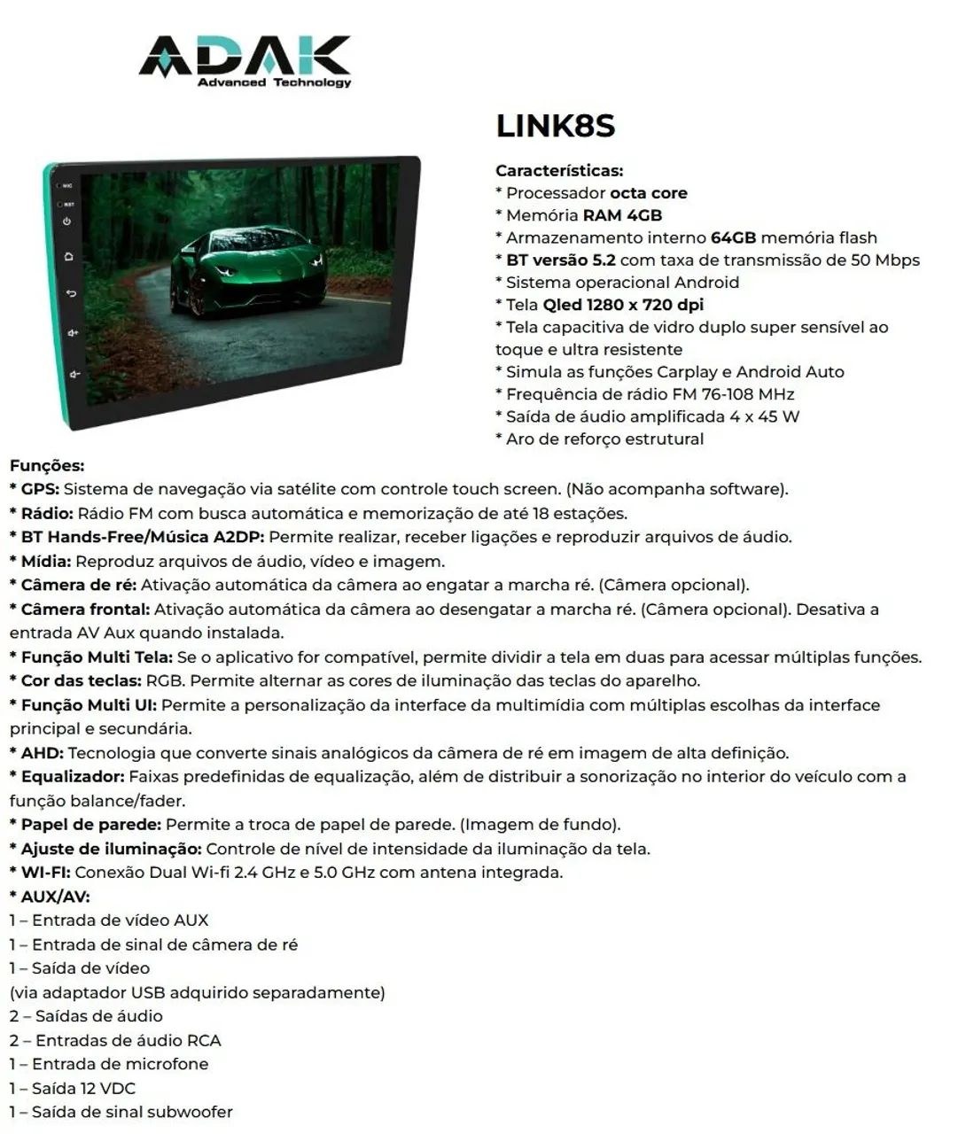 Multimídia 9" adak ilinks Android auto Apple car play  - Foto 2