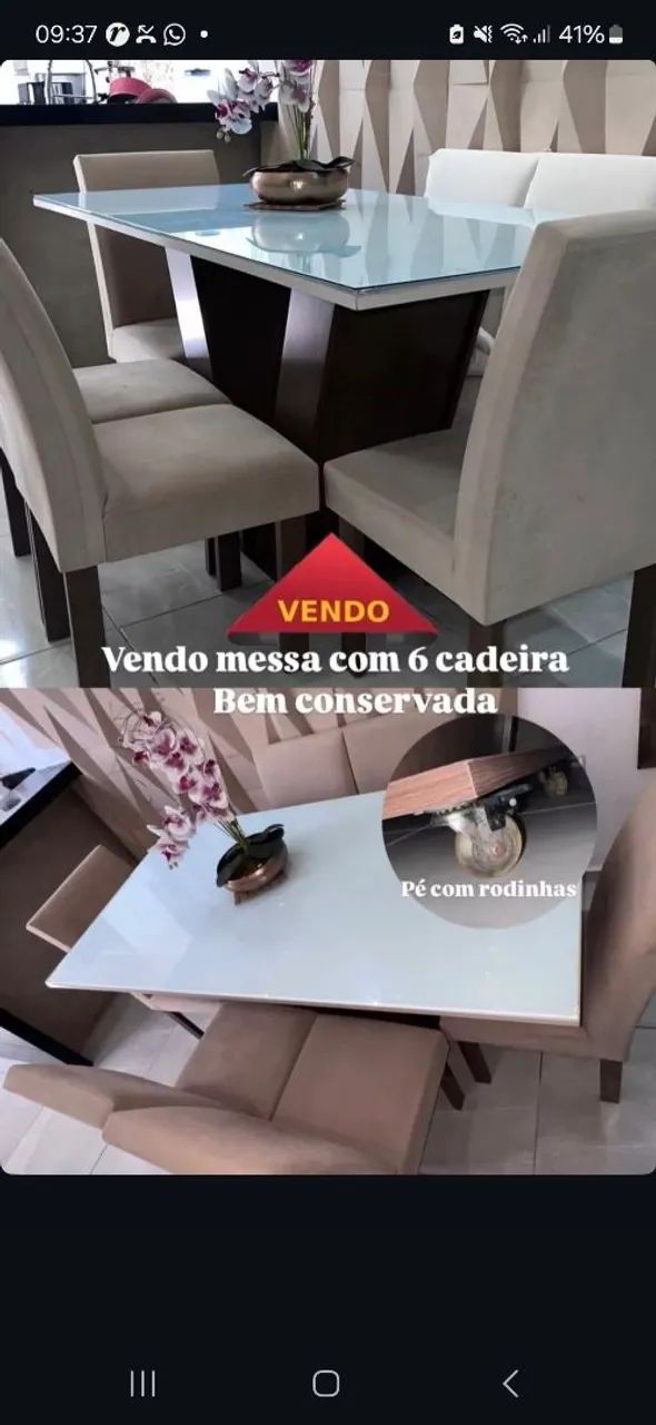 Mesa 6 cadeiras