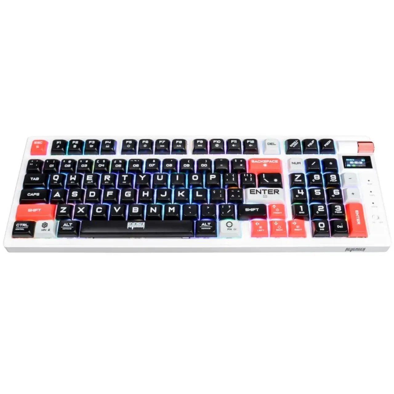 Teclado mecânico revenger, switch black, com tela lcd445600497591930882