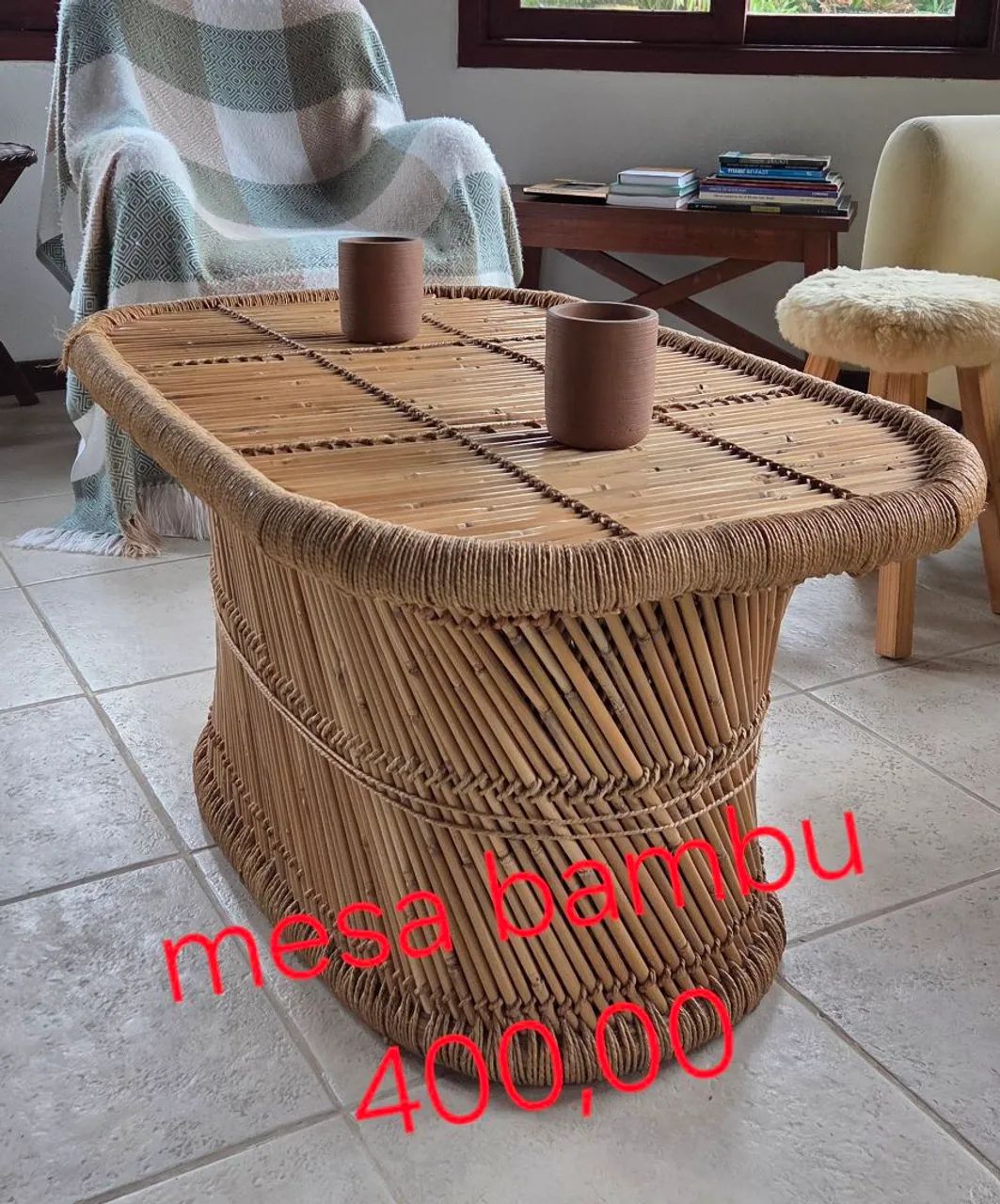 Mesa de centro bambu da Indonesia