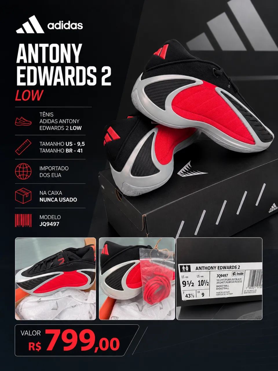 Adidas Antony Edwards 1 / 2 - Foto 3