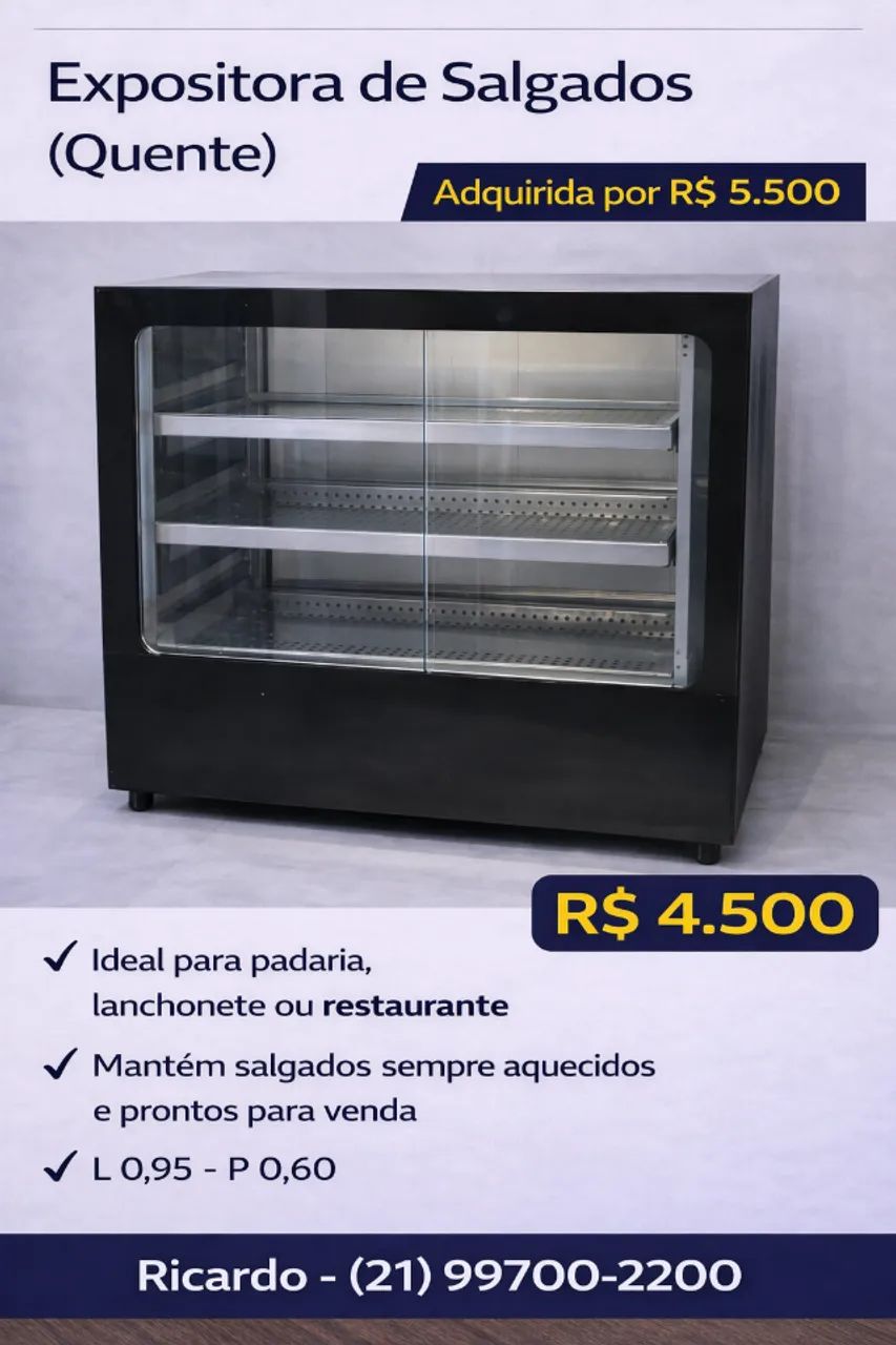 Expositora aquecida para Salgados Gelopar