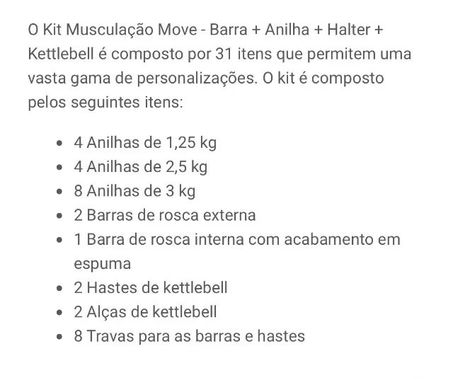 Kit musculação da MOVEMENT - novo - - Foto 5