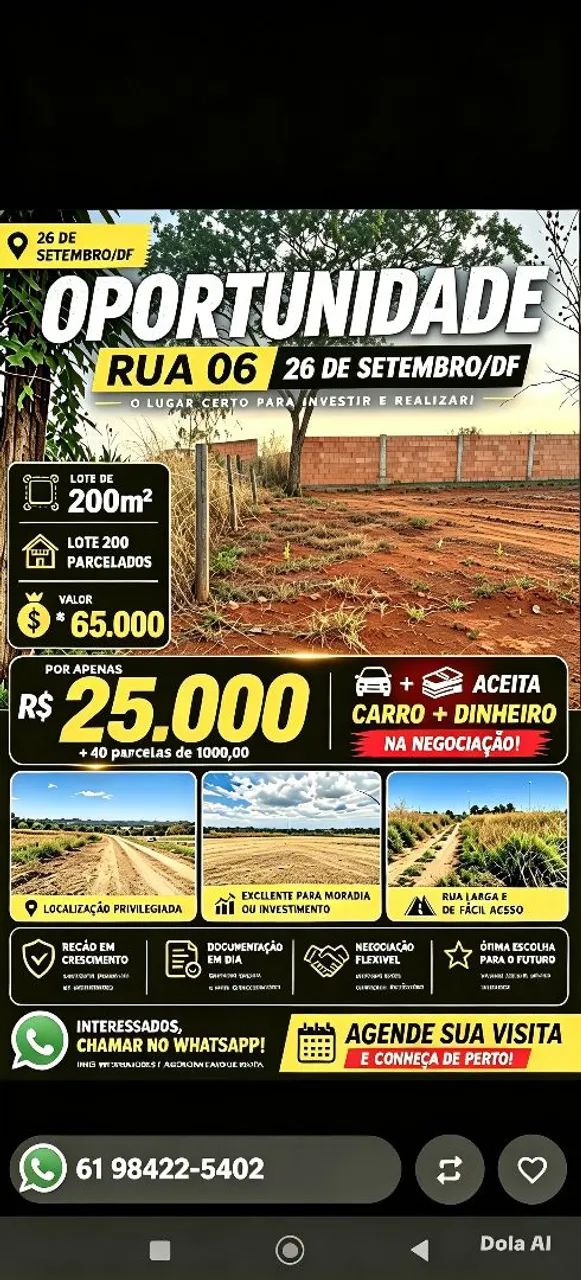 Lote 26 de setembro parcelado avalia carro 