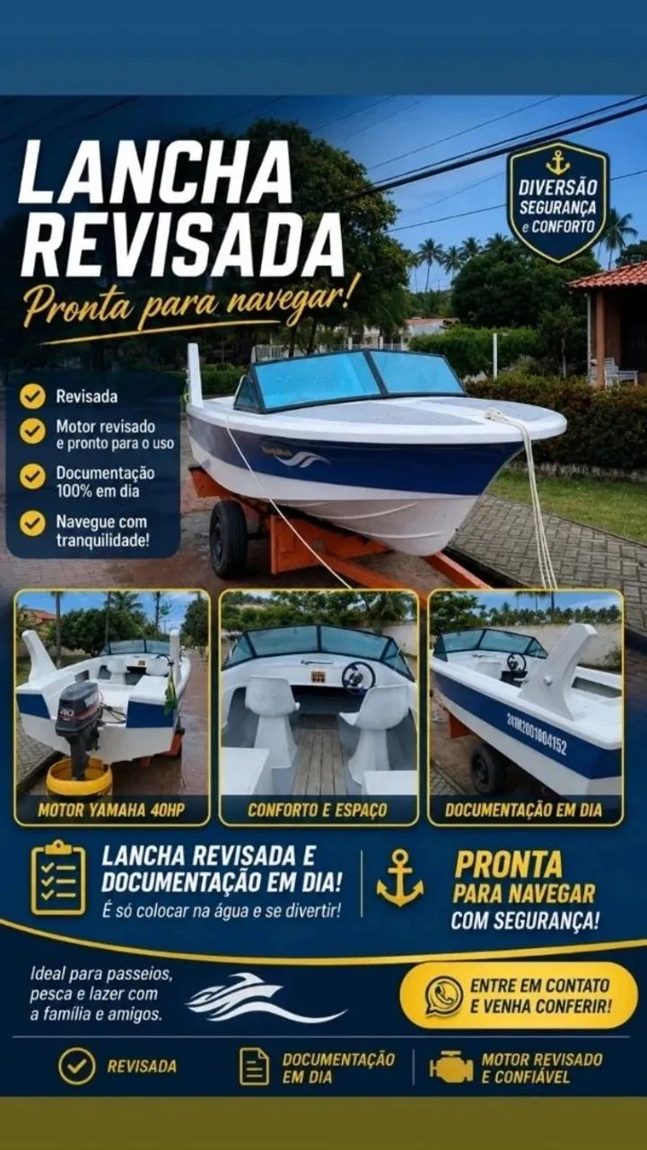 Lancha toda revisada e documentação ok