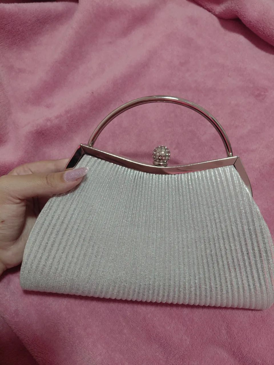 bolsa de festa prata