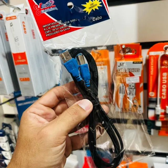 Cabo USB para Impressora - Ponta Azul