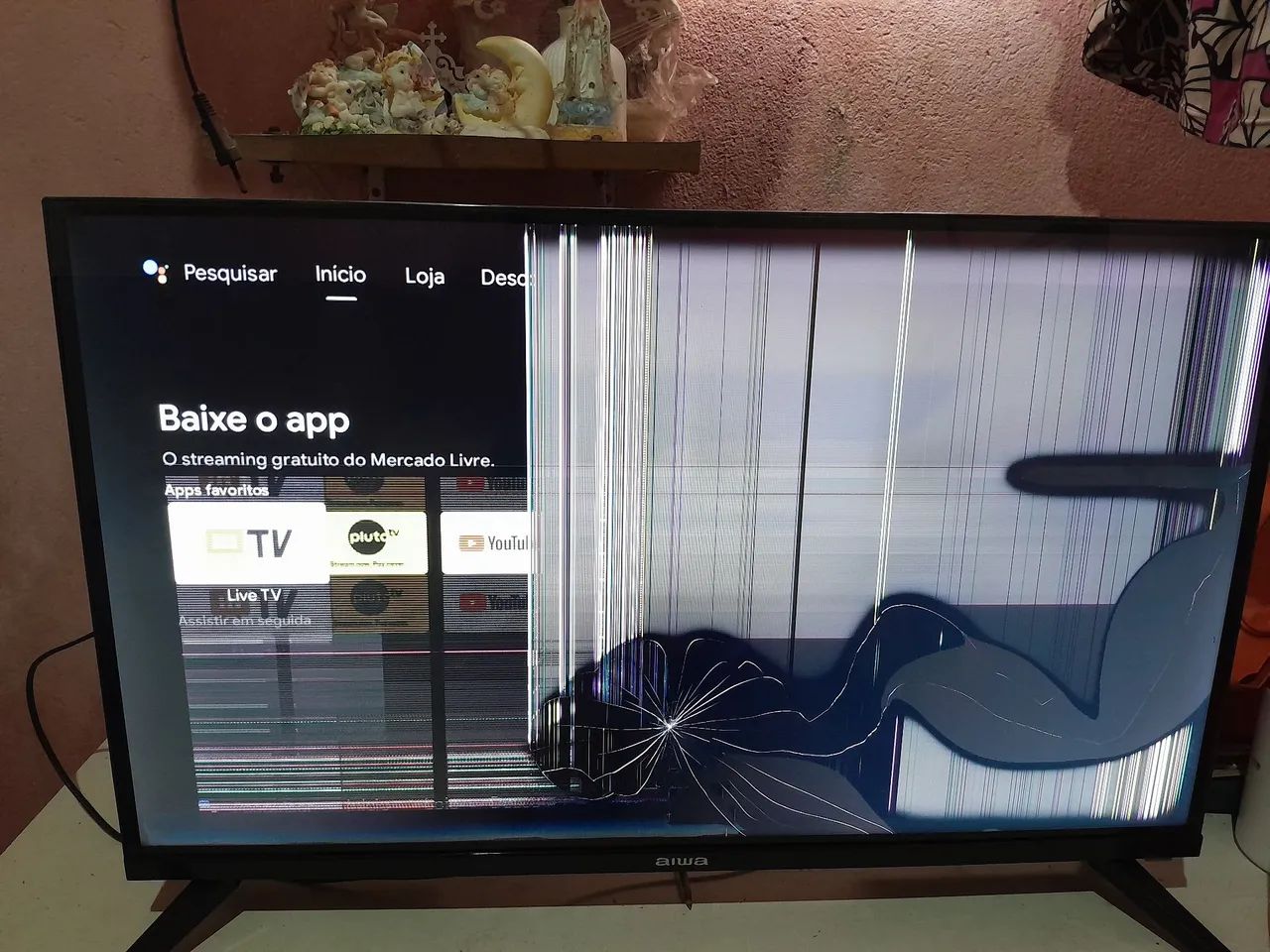 Smart TV AIWA 32" Android - Tela Quebrada