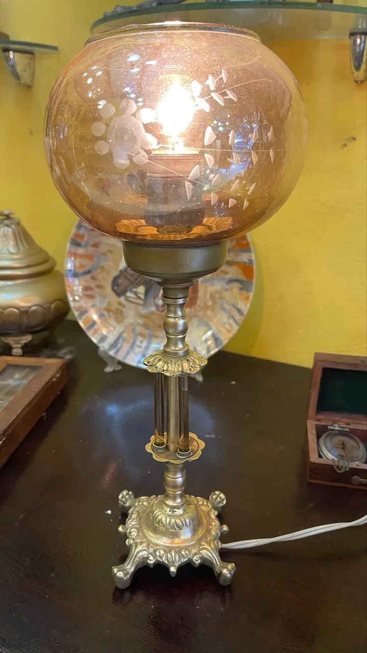 Linda luminária em bronze cristal - Foto 5