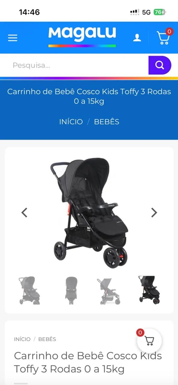 Carrinho de bebê e bebê conforto Cosco - Foto 2