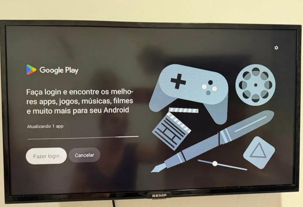 Smart Tv  Semp Android 32 polegadas pezinhos e controle top R$ 530  - Foto 2