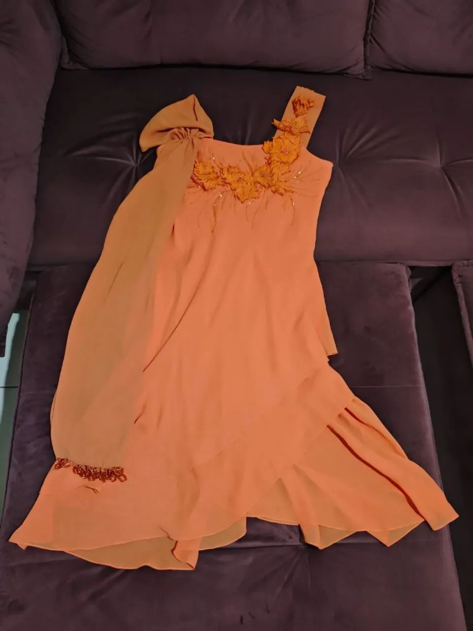 Vestido vintage midi G laranja  - Foto 2