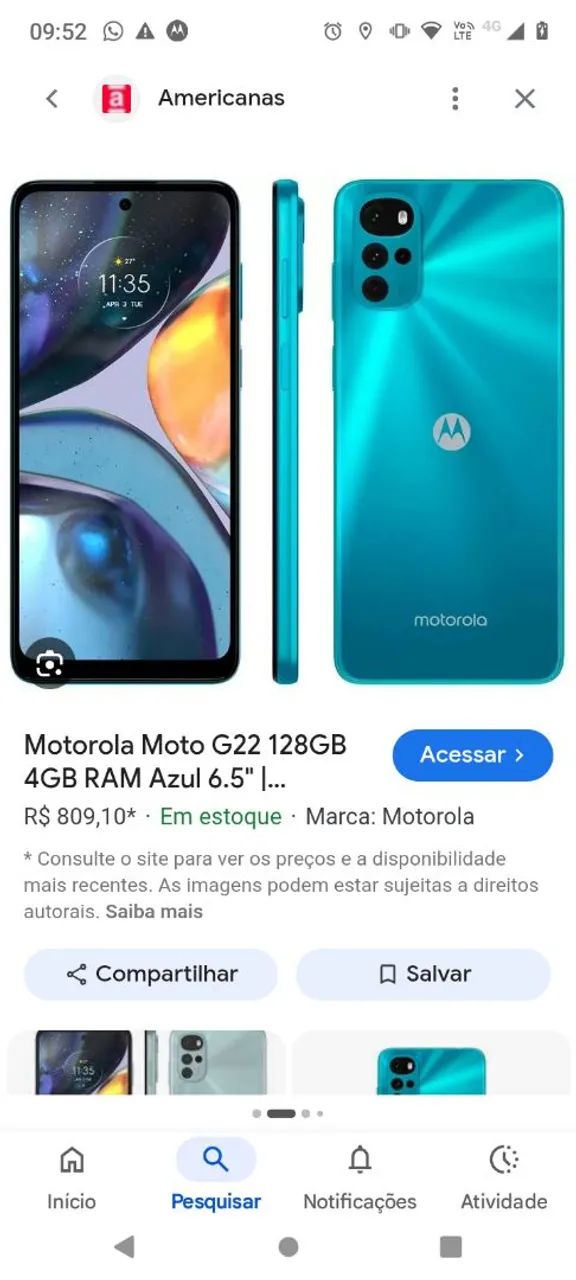 Vendo celularpto g 22 128 gigas