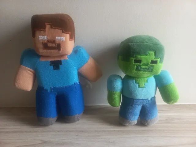 IMPERDÍVEL BRINQUEDO Duas Pelúcias Minecraft 