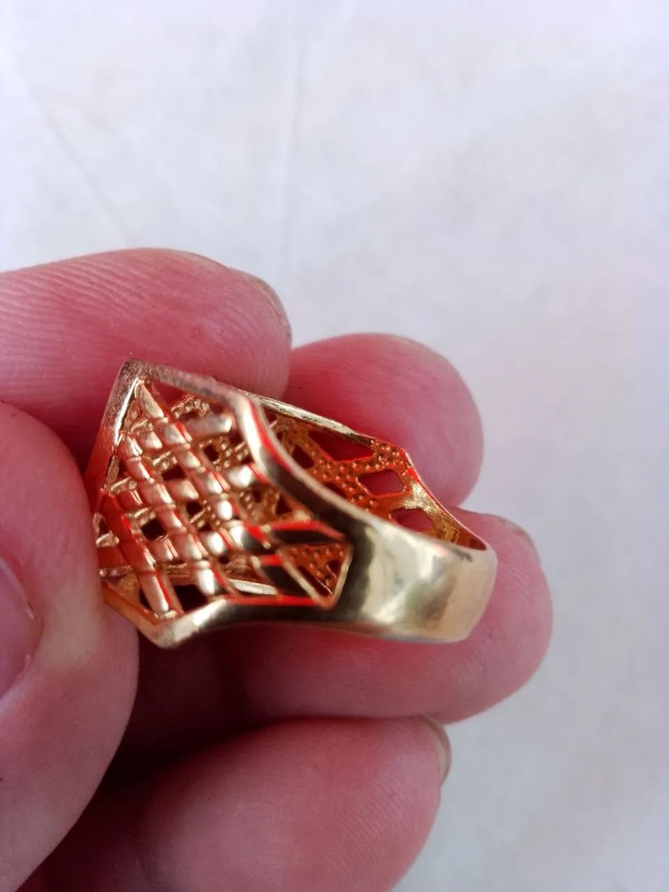 Anel dourado aro 19 semi jóia - Foto 4