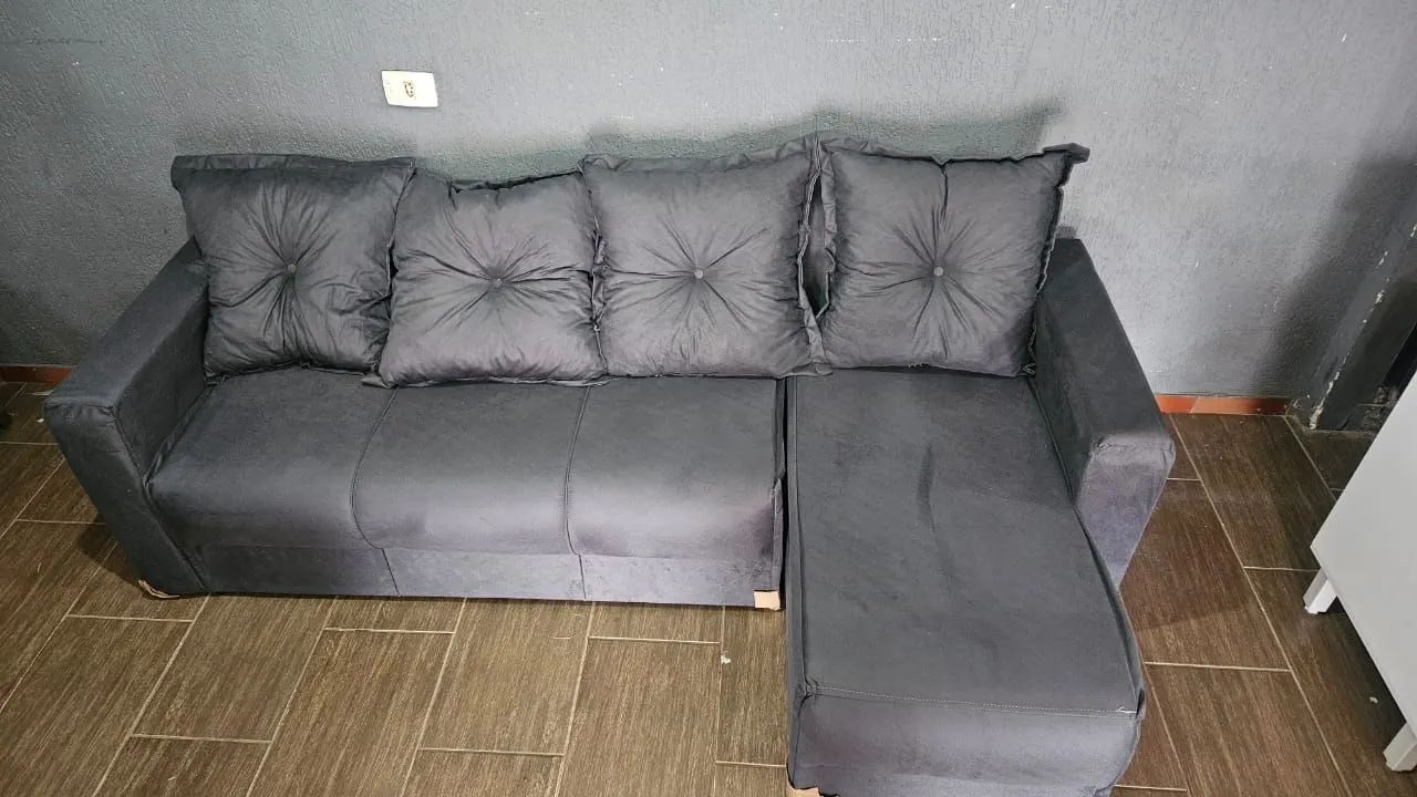 SOFÁ ESTOFADO SUEDE 4 LUGARES - NOVO / ENTREGAMOS  - Foto 3