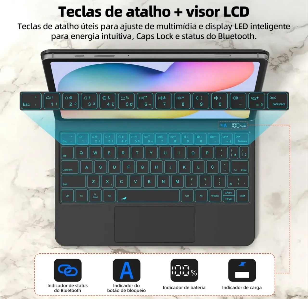 Teclado Bettdow para Tab Samsung s6 lite - Foto 3