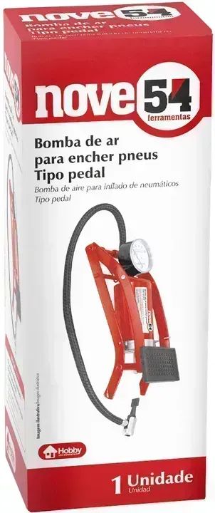 Bomba de ar, de pé, para encher pneus, NOVE54