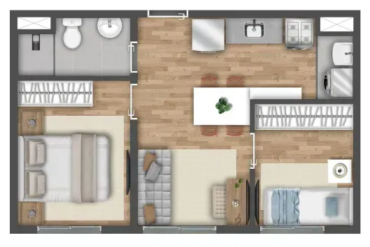 PLANTA 34m²
