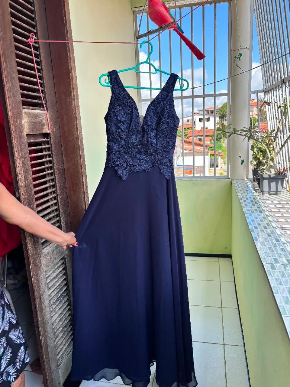 vestido de festa ,todo em renda toly e seda  - Foto 4