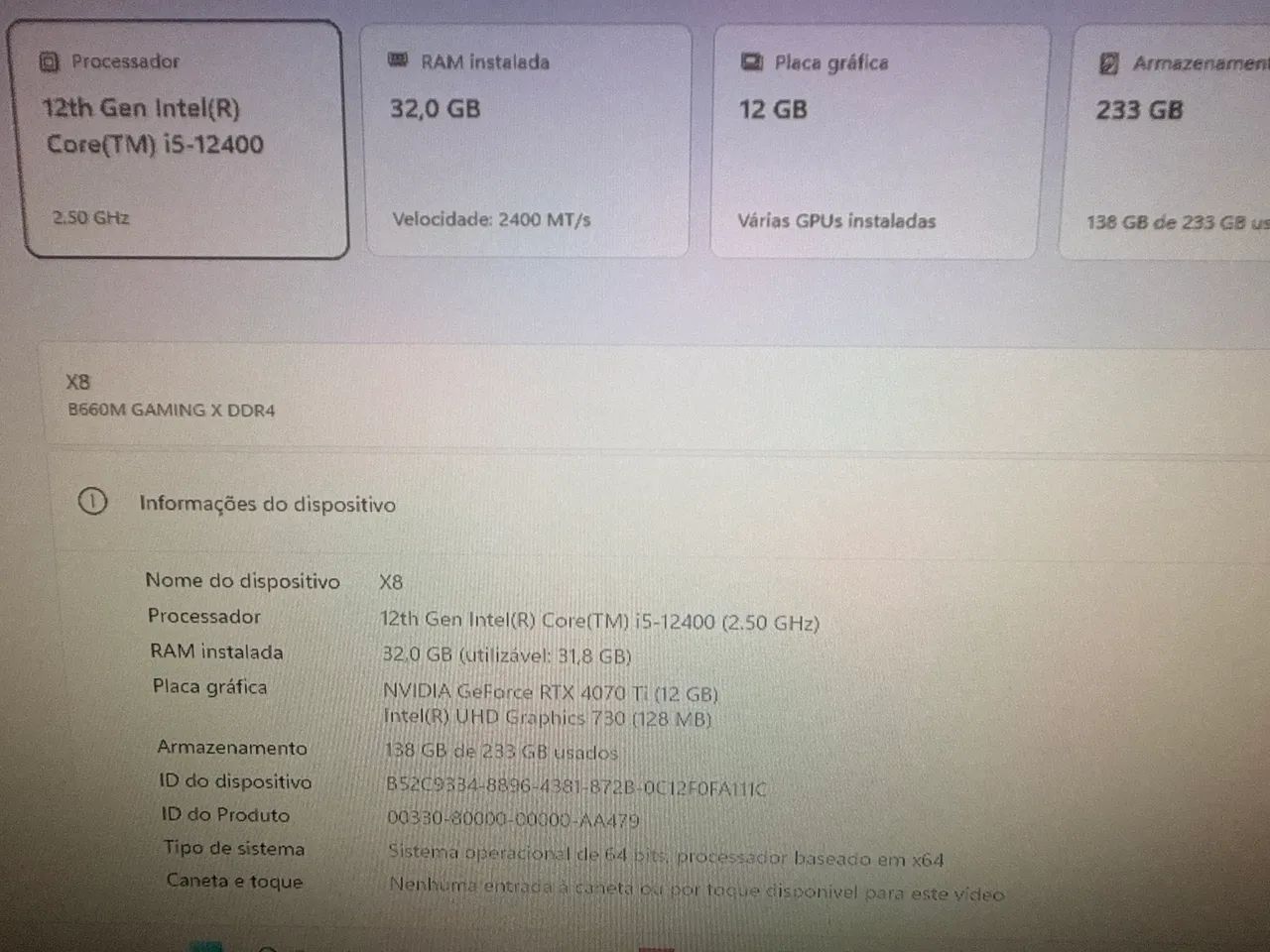 PC Gamer i5 12400 com GEFORCE RTX 4070 de 12GB e 32GB RAM  - Foto 2