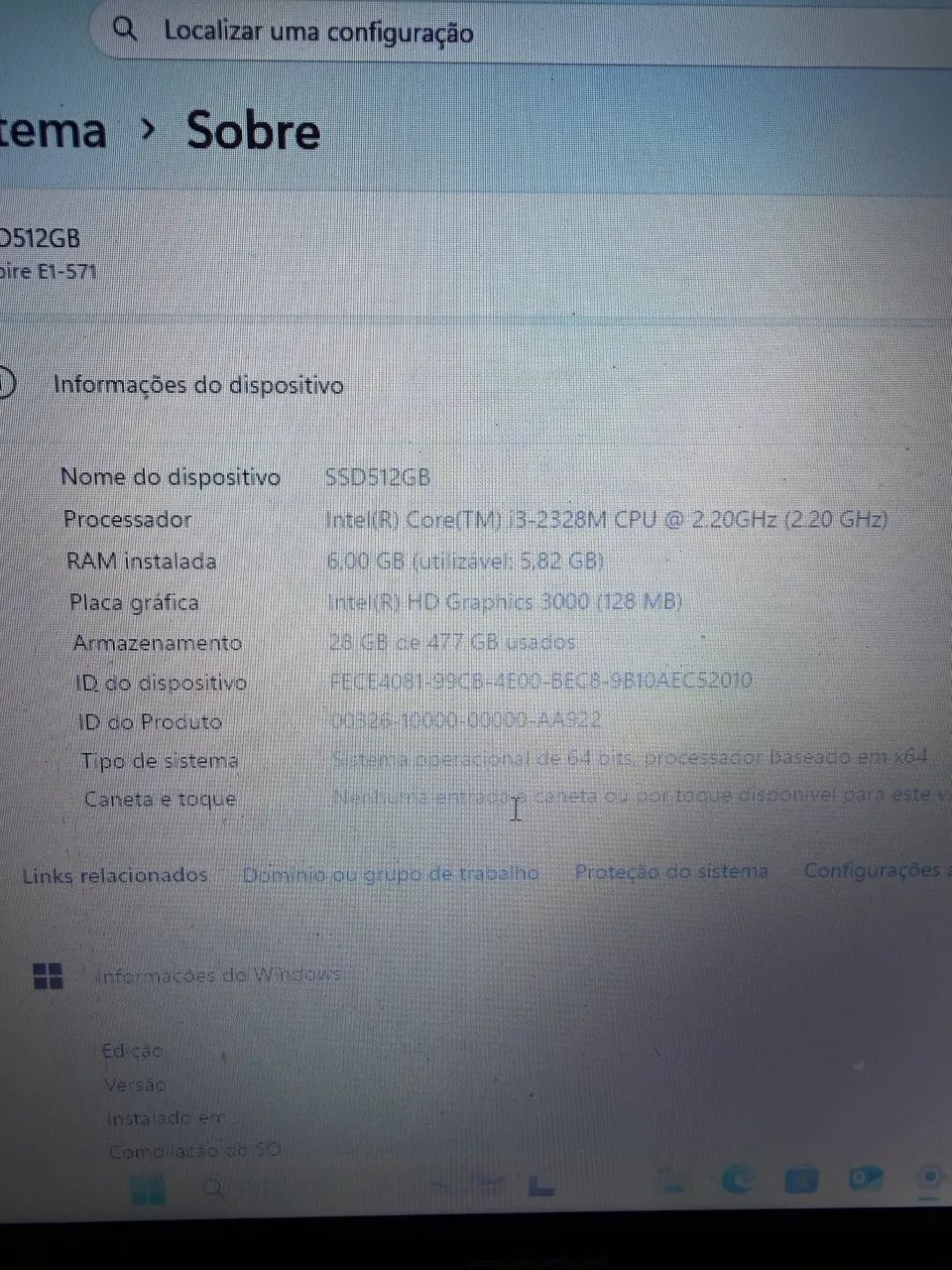 Notebook ACER E1 processador I3 6gb ram e ssd 512gb - Foto 4