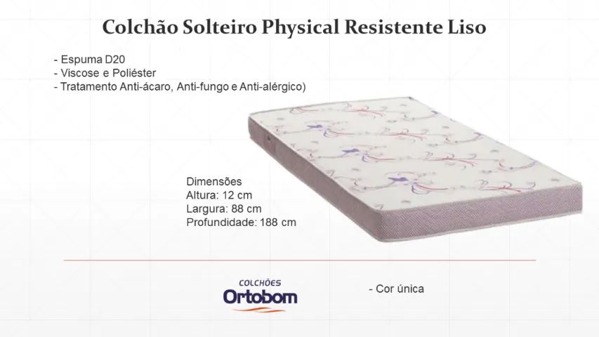 Colchão Solteiro 78cm D20 Ortobom - Entrega Rápida! 