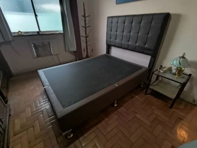 Cama Box de Casal com Colchão e Cabeceira