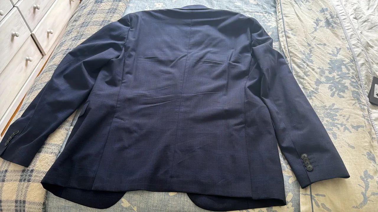 Terno Hugo Boss original 42R azul xadrez   - Foto 5