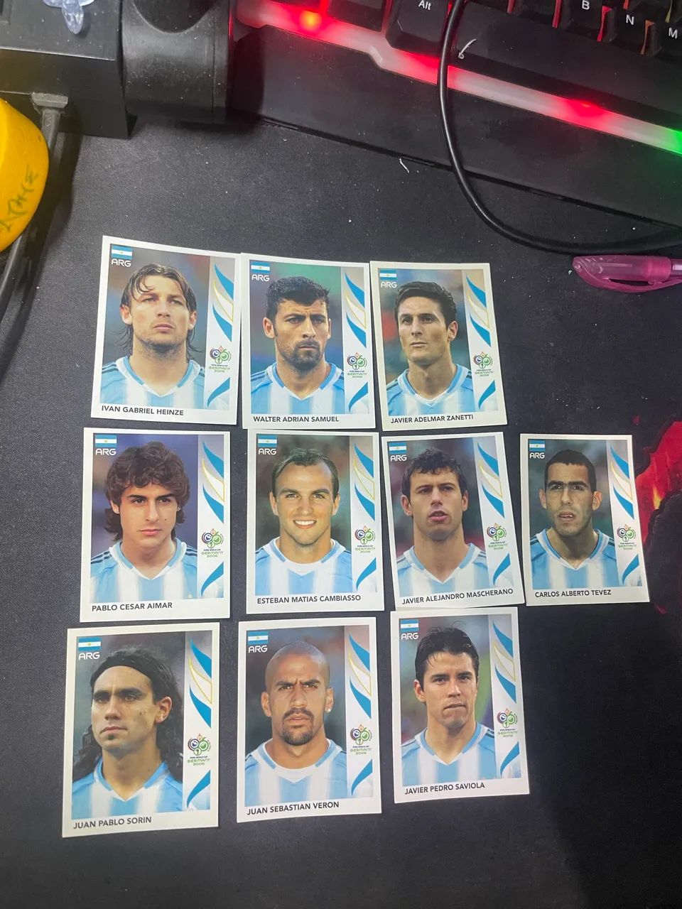 Figurinhas da seleção da Argentina de 2006.